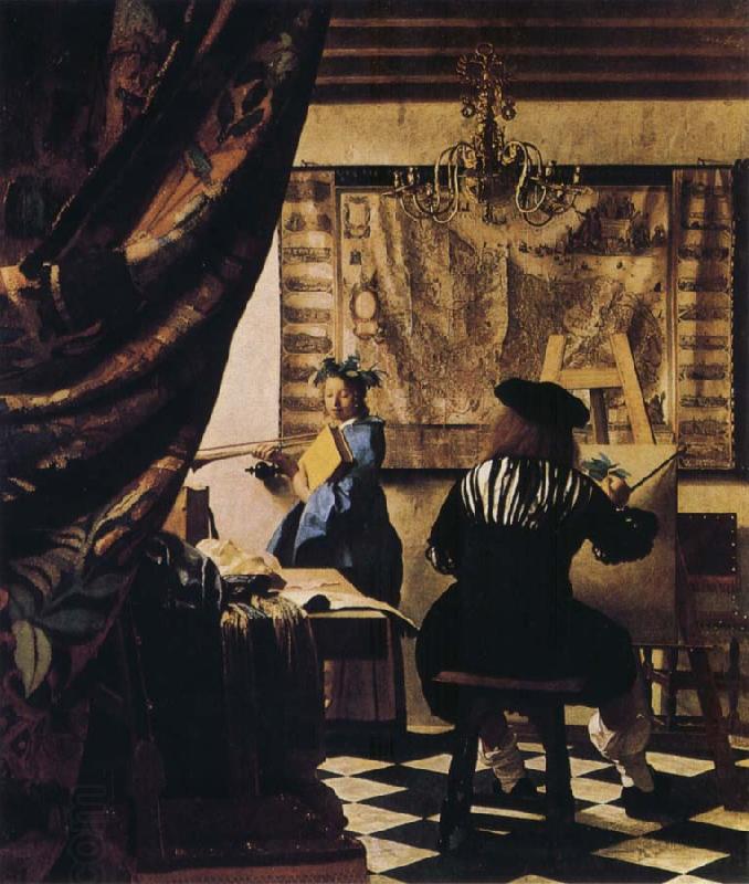 Jan Vermeer Allegory of Painting oil painting picture